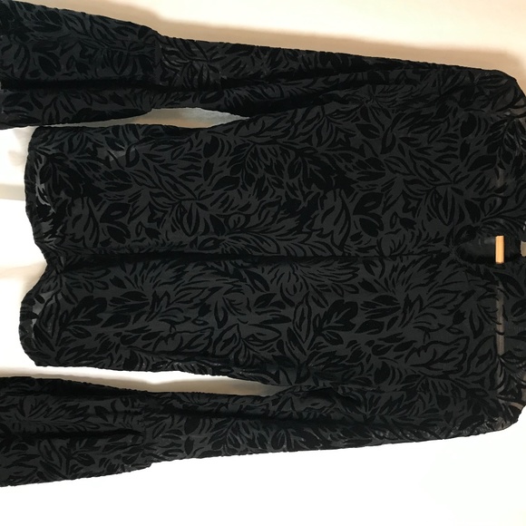 SOLD - Only - Sheer Velvet Burnout Bell-sleeve Top - Picture 4 of 6